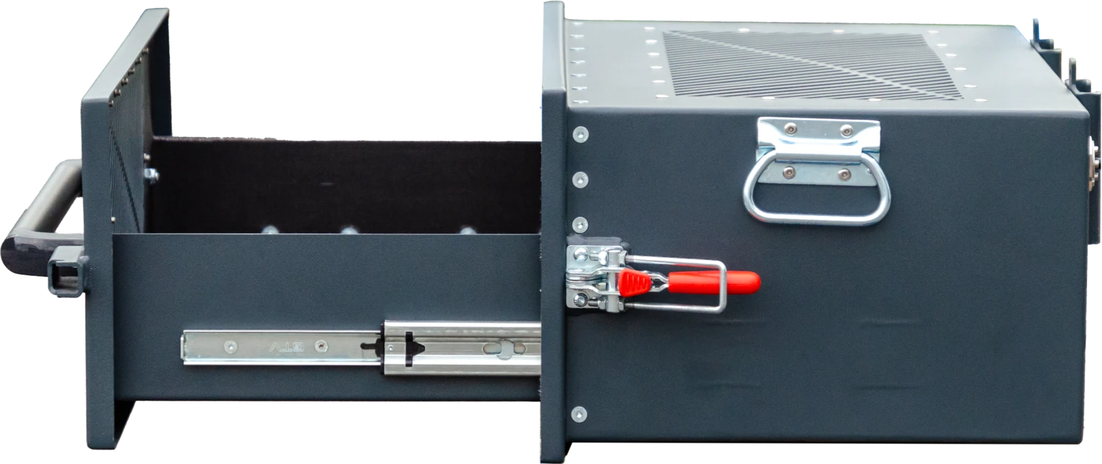 LiBa®ChargeStation – seitliche Ansicht mit ausgezogener Schublade