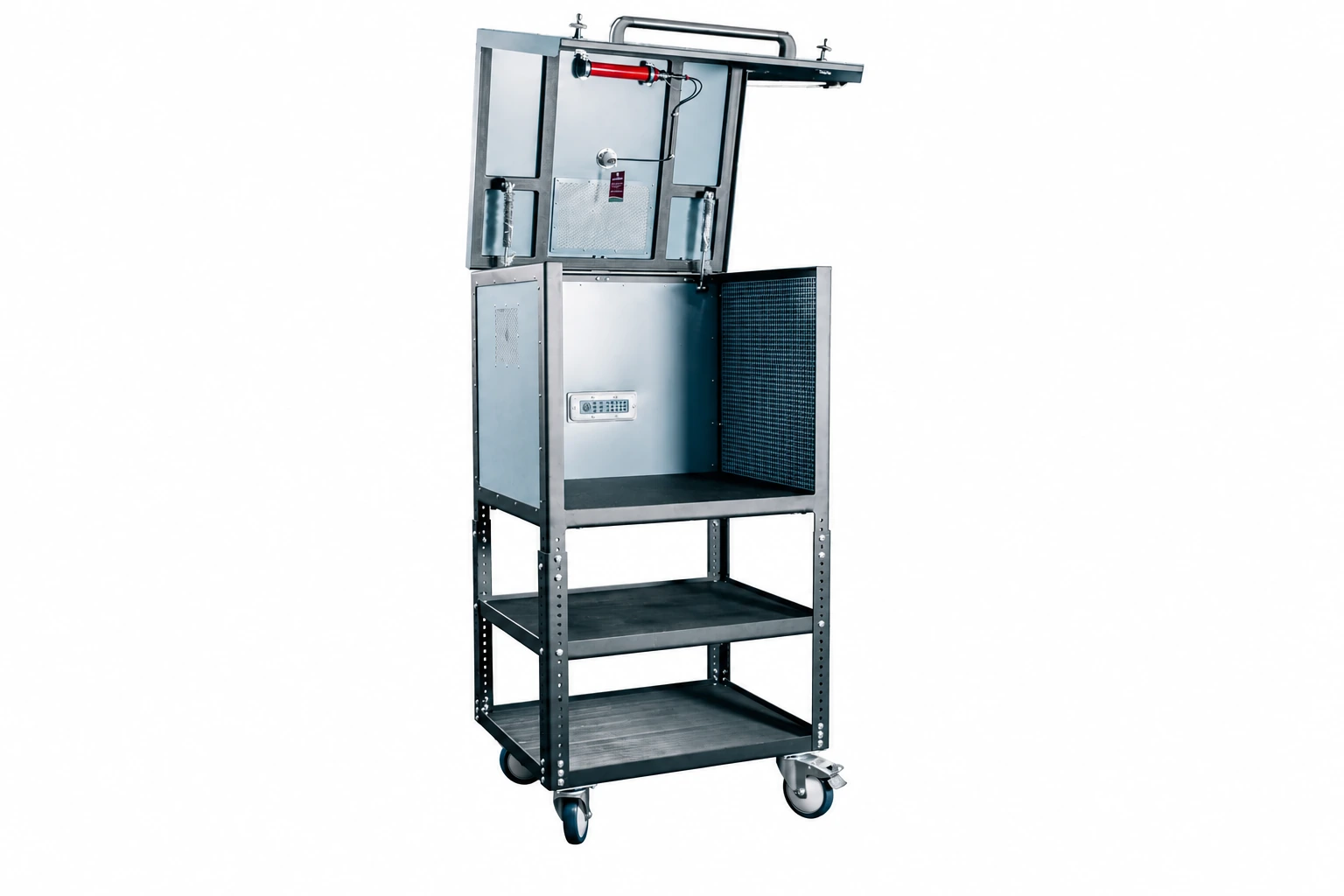 LiBa®WorkStation – geöffneter Arbeitsplatz auf Rollen